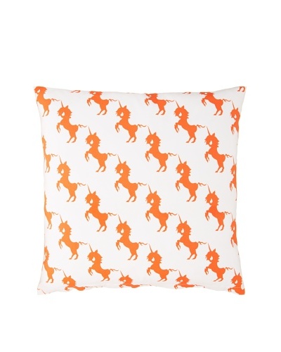 Twinkle Living Unicorns Array Pillow Cover [Orange/White]