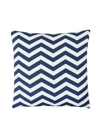 Twinkle Living Zig-Zag Pillow Cover, Navy/White, 18 x 18