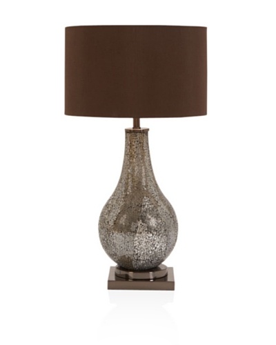 UMA Metal Mosaic Table Lamp, Silver/Brown