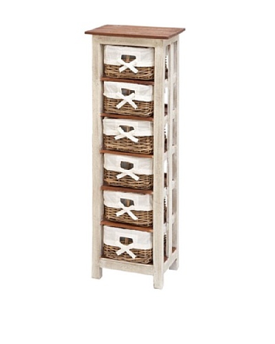 Uma Solid Wood Rattan Cabinet, White
