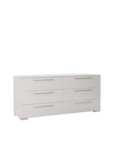 Urban Spaces Chico 2 Double Dresser, High Gloss White Lacquer