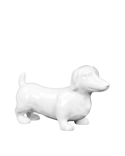 Ceramic Weiner Dog, White