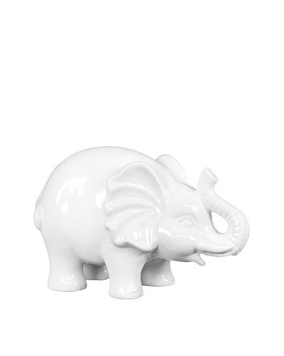 Large Ceramic Elephant, White