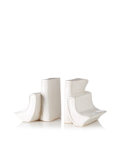 Ceramic Bookends, White