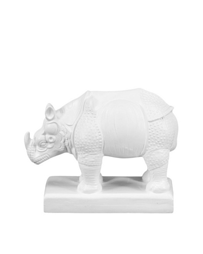 Ceramic Rhino Statue, White