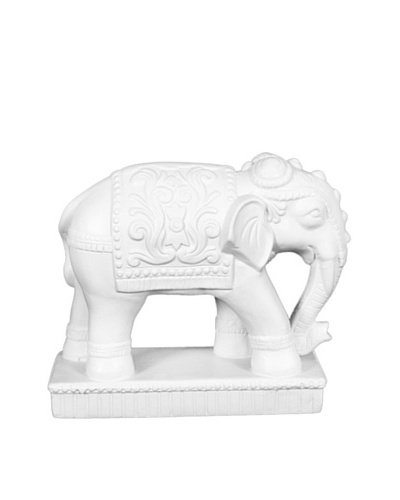 Ceramic Elephant Statue, White