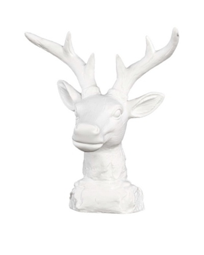 Porcelain Deer Head Table Top Sculpture, White