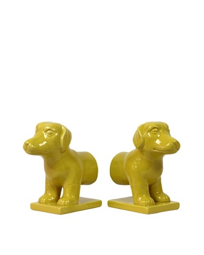 Urban Trends Collection Ceramic Dog Bookends, MustardAs You See
