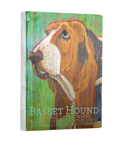 Ursula Dodge Bassett Hound Reclaimed Wood Portrait