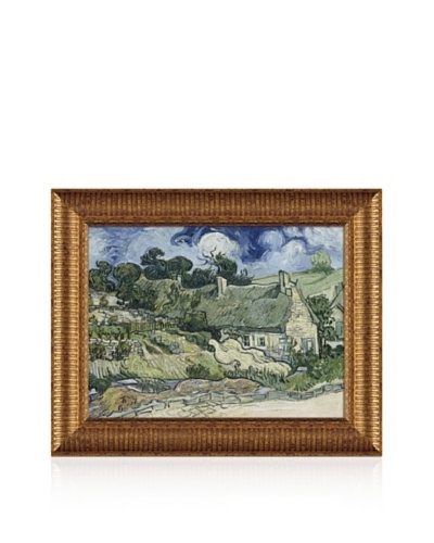 Vincent van Gogh Thatched Cottages In Cordeville Framed Canvas