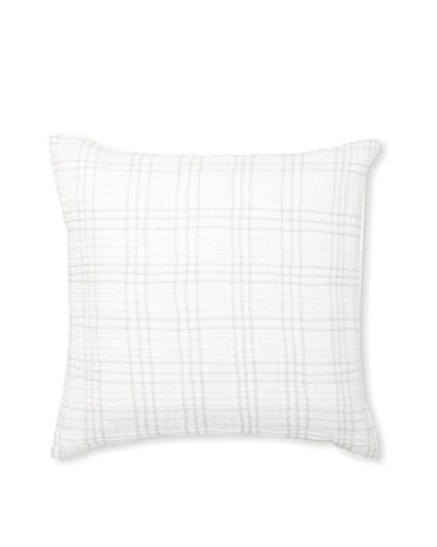 Vera Wang Crinkle Plaid Decorative Pillow, White, 20 x 20