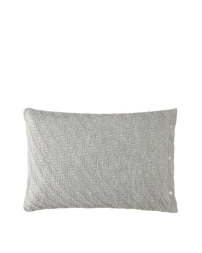 Vera Wang Charcoal Flower Herringbone Knit Pillow, Charcoal Grey