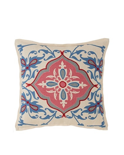 Villa Home Delaware Decorative Pillow, Pink/Blue, 18″ x 18″