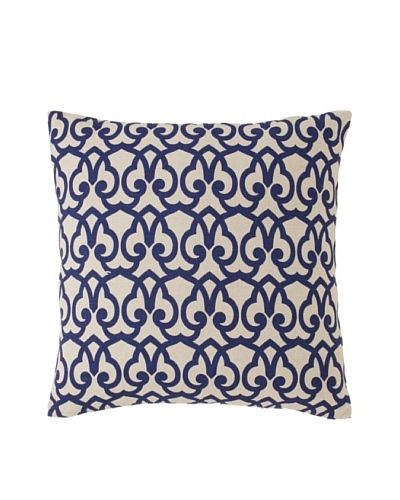 Villa Home London Print Decorative Pillow, Blue 22″ x 22″
