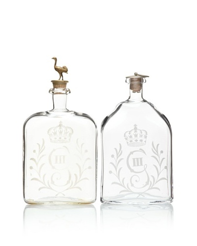 Vintage Pair of French Decanters, c. 1960s