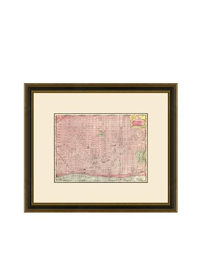Antique Lithographic Map of Detroit, 1886-1899