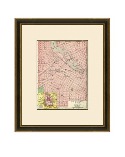 Antique Lithographic Map of Minneapolis, 1886-1899