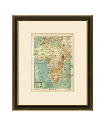 Antique Lithographic Map of Africa, 1894-1904