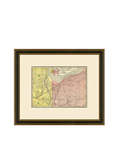 Antique Lithographic Map of Kansas City, 1886-1899