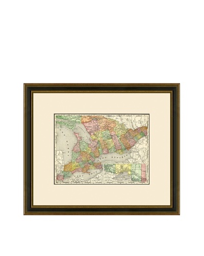 Antique Lithographic Map of Ontario, 1886-1899