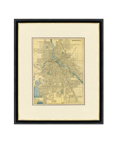 Vintage Print Gallery Antique Minneapolis Map, 1892-1895
