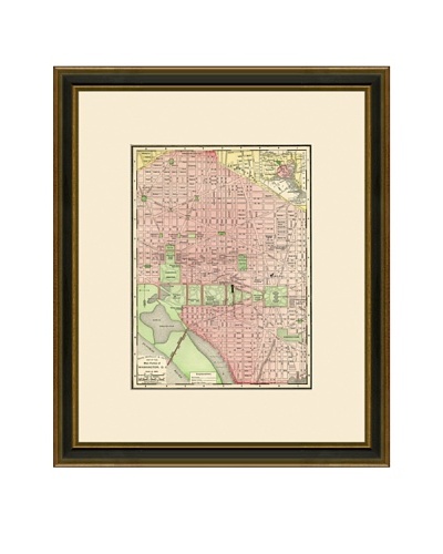 Antique Lithographic Map of Washington DC, 1886-1899