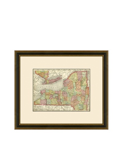 Antique Lithographic Map of New York, 1886-1899
