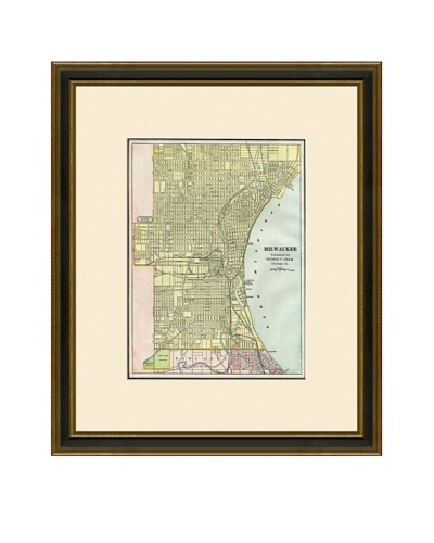 Antique Lithographic Map of Milwaukee, 1883-1903
