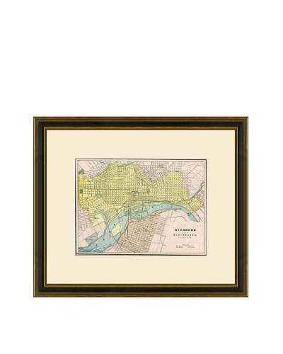 Antique Lithographic Map of Richmond, 1883-1903