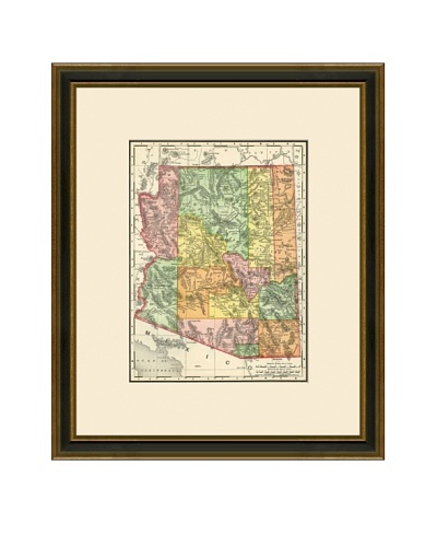 Antique Lithographic Map of Arizona, 1886-1899
