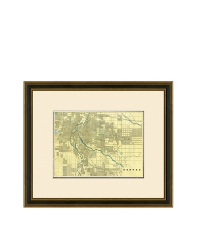 Antique Lithographic Map of Denver, 1883-1903