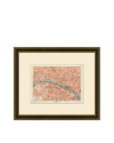 Antique Lithographic Map of Paris, 1894-1904