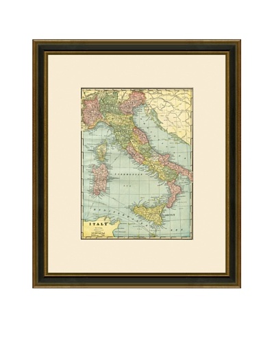 Antique Lithographic Map of Italy, 1883-1903