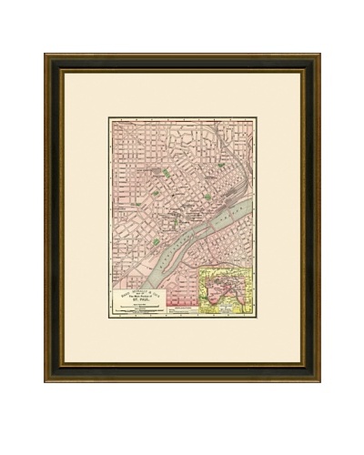Antique Lithographic Map of St. Paul, 1886-1899
