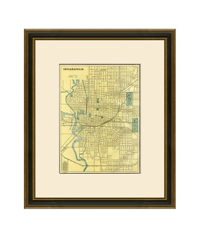 Antique Lithographic Map of Indianapolis, 1883-1903