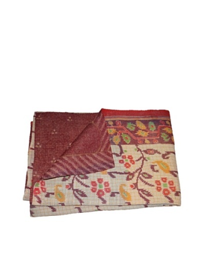 Large Vintage Lavanya Kantha Throw, Multi, 60″ x 90″