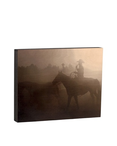 Walnut Hollow Cowboy Sundown Wooden Shadowbox Plaque