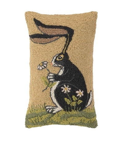 Warren Kimble Bunny with Daisy Hook Pillow