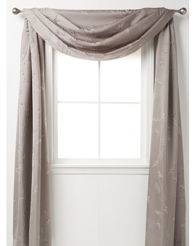 Waterford Linens Silvie Scarf Valance, Grey, 208 x 50