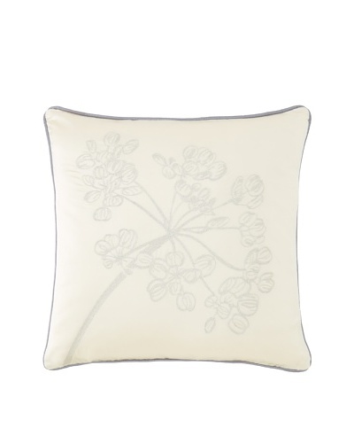 Waterford Linens Cassidy Decorative Pillow, Ecru/Grey, 18 x 18