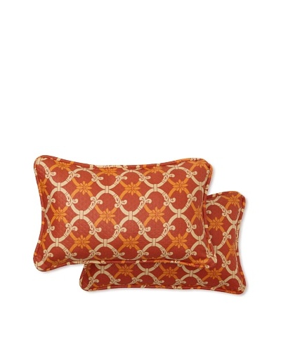 Set of 2 Heat Wave Rectangle Decorative Throw Pillows [Mango]