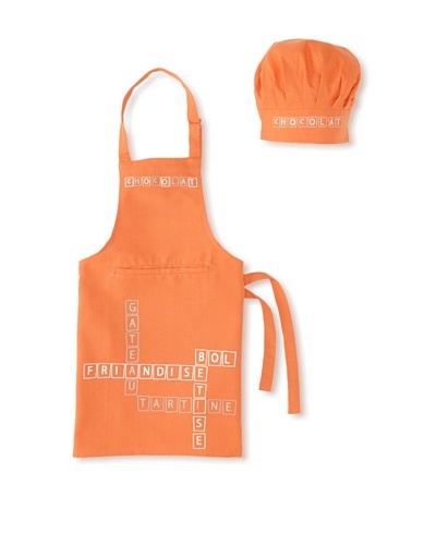 Winkler Friandise Apron and Chef's Hat Set for Kids [Dark Orange]