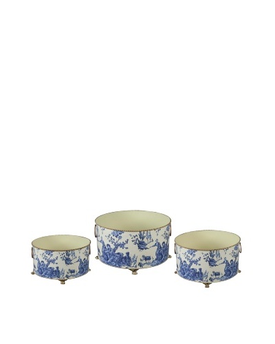 Winward Set of 3 Country Toile Planters