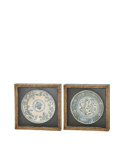 Winward Set of 2 Assorted Framed Antiqued Plates II