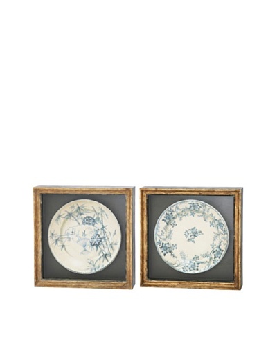 Winward Set of 2 Assorted Framed Antiqued Plates I