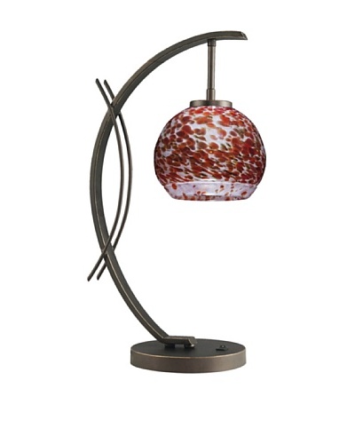 Woodbridge Lighting Eclipse Metallic Bronze Table Lamp with Single Tone USA Art GlassAs You See