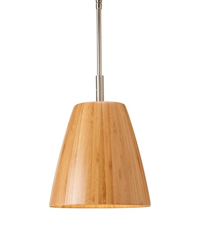 Woodbridge Lighting Sorg Bamboo Cone Adnap Mini-Pendant, Satin Nickel