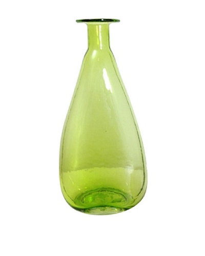 Worldly Goods Marlene Mouth Blown Small Glass Bottle, Lime