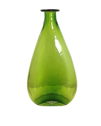 Worldly Goods Marlene Mouth Blown Large Glass Bottle, Lime