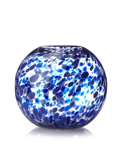 Worldly Goods Speckled Fishbowl Vase, Cobalt